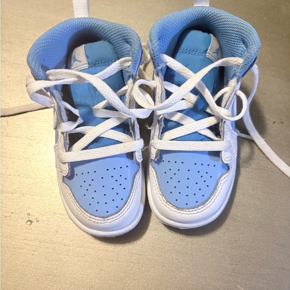 Jordan Kids Blue and White High-Top Sneakers